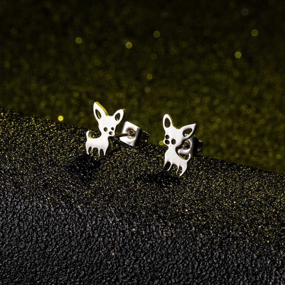 Chihuahua stud earrings